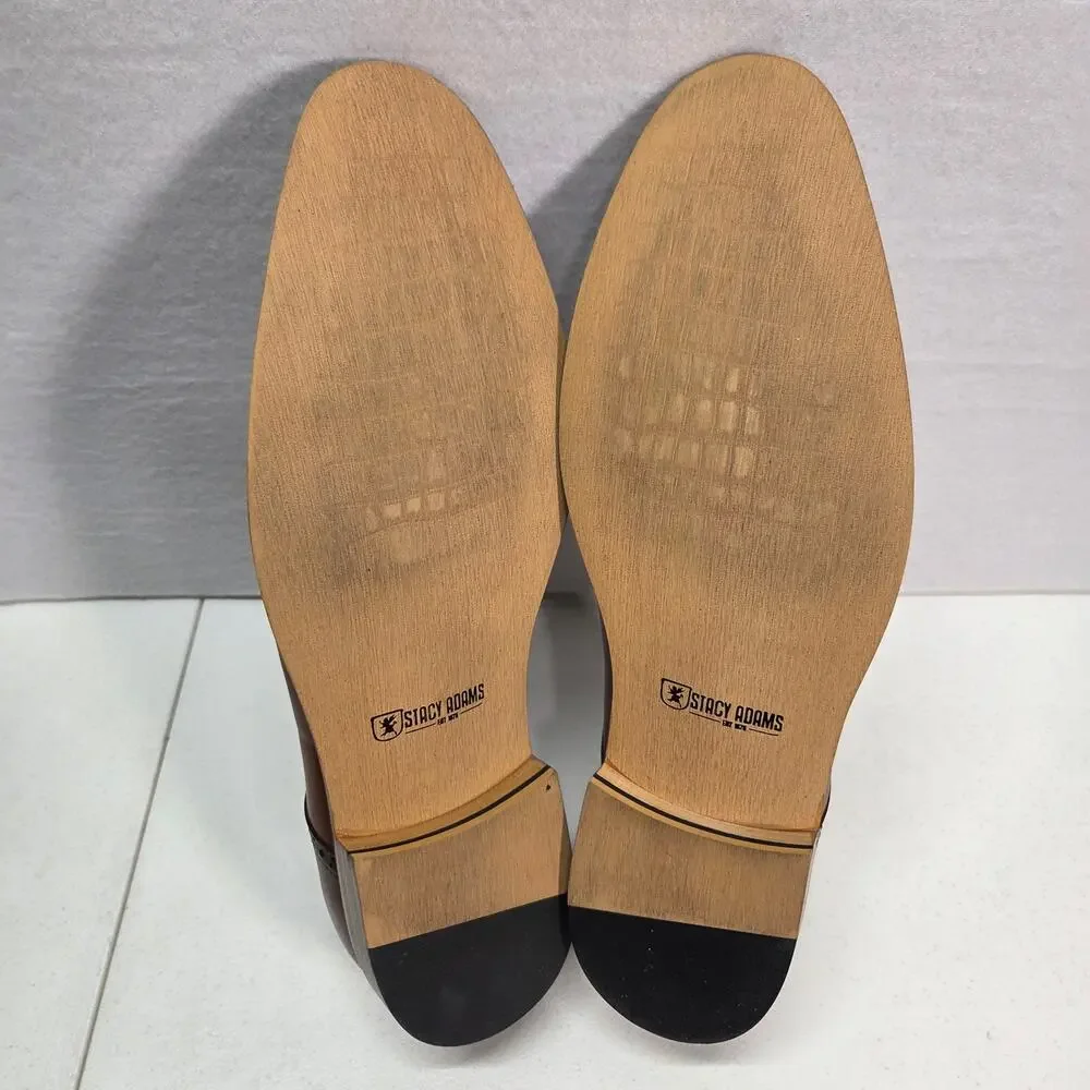 Stacy Adams Dickinson Cap Toe Oxford Cognac Leather Dress Shoes Mens 15M NWOT